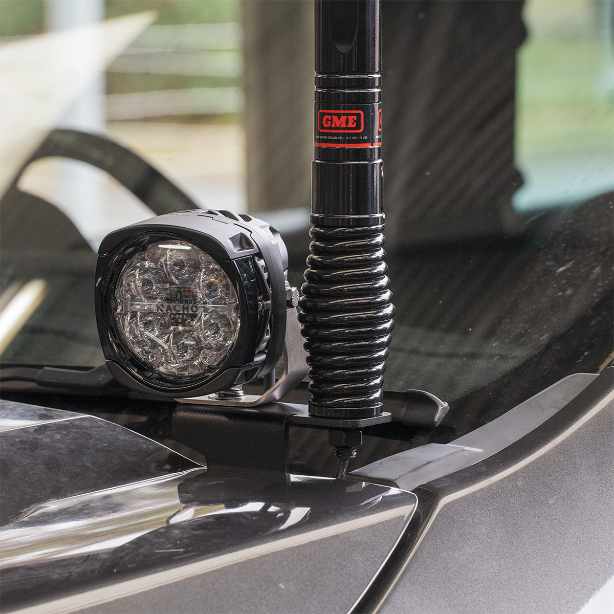 Dual Aerial / Ditch Light Bracket - Ford Ranger PX Series / Ford Everest UA Series - Left-Hand Side Bonnet Hinge Bracket - Image 2